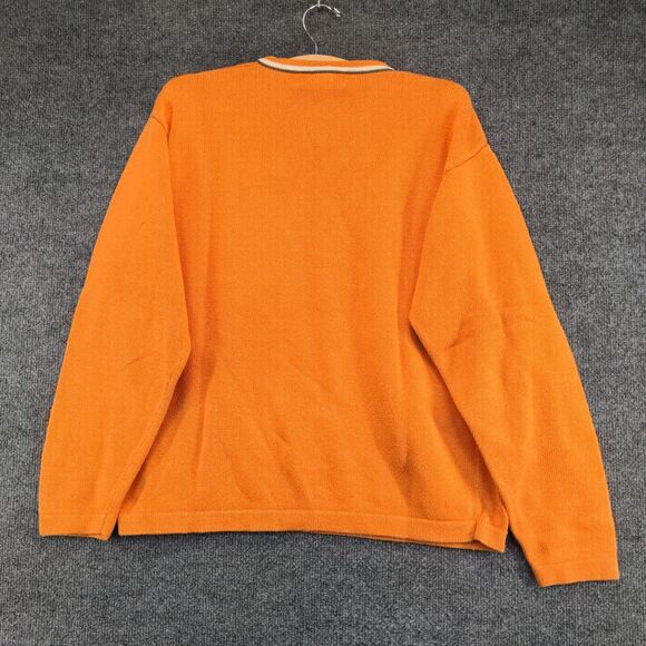 Old Navy Men's Pullover V-Neck Knit Sweater Orange Medium Long Sleeve - Picture 5 of 11